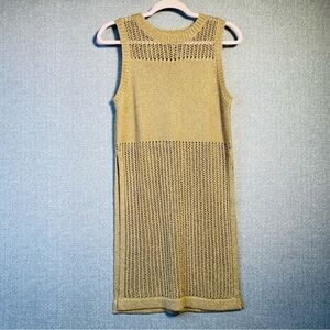 Francesca’s Small Women’s Gold Knit Cover Up Gold Tinsel